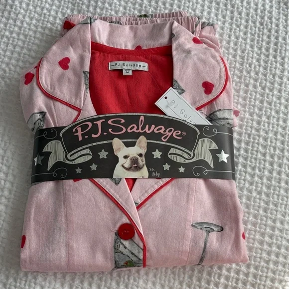 P.J. Salvage Pink and Red Pajama Set - Picture 2 of 4